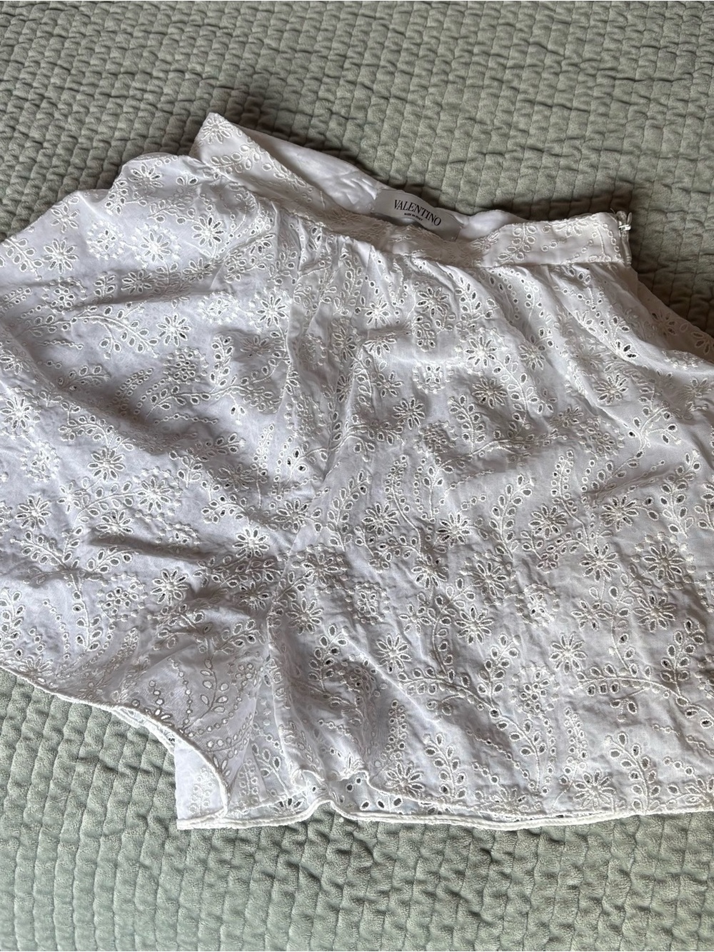 Valentino White Eyelet Lace Shorts